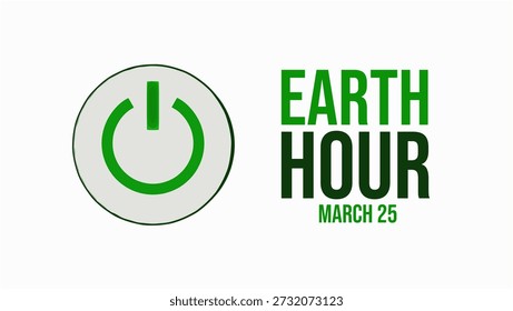 Minimal 3D onoff button design paired with Earth Hour text in a modern style