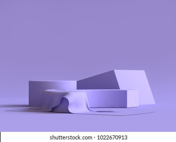 minimal abstract background 3d rendering abstract geometric shape group set violet-purple