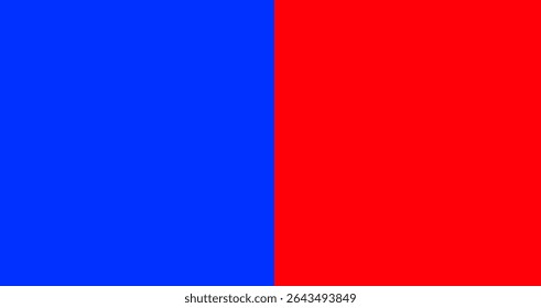 Minimal abstract background featuring a bold vertical color split — vibrant blue on the left and striking red on the right. A simple yet powerful design ideal for modern graphics, bold branding.