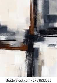 Minimal abstract composition with expressive brush textures and organic shapes. Modern artistic background with clean structure and calm visual balance.
