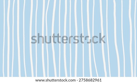MINIMAL ABSTRACT PATTERN WITH IRREGULAR HAND DRAWN WHITE STRIPES ON SOFT BLUE BACKGROUND, MODERN SIMPLE DESIGN SUITABLE FOR TEXTILE, WALLPAPER, AND CREATIVE PROJECTS