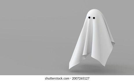 fondo mínimo abstracto tela de hoja fantasma espíritu blanco 3d representación