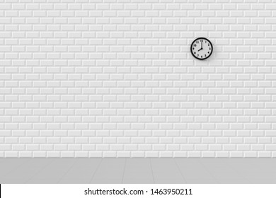 Minimal background of the clock on wall. 3D rendering.
