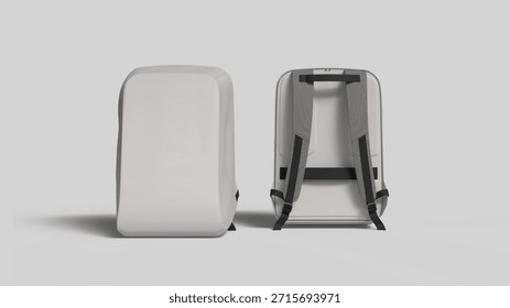 Minimal Backpack Mockup Front and Back View