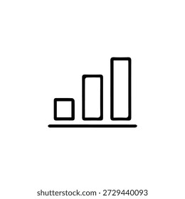Minimal bar chart icon vector illustration representing business statistics.