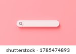 minimal blank search bar on pink background. web search concept. 3d rendering