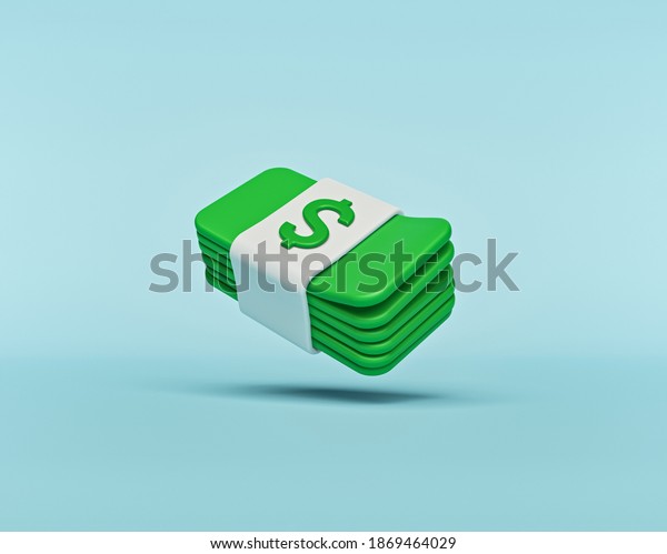 Minimal Cartoon Style Money Dollar Cash Stock Illustration 1869464029