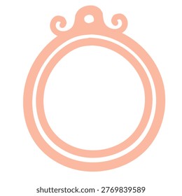 minimal circle frame with simple clean design isolated on whiite background