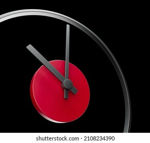 Minimal Clock 10 O Clock Black And White 3d Illustration