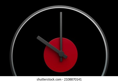 Minimal Clock 10 O Clock Black And White 3d Illustration