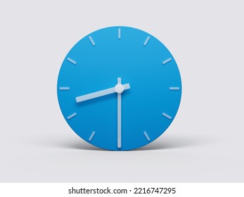 Minimal Clock time 8:30 o'clock or Eight Thirty on light pastel background 3d illustration 