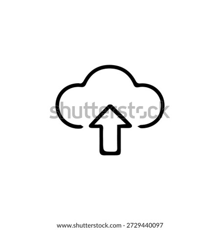 Minimal cloud upload icon vector illustration representing data transfer.