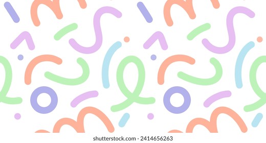 minimal doodle pastel colourful cute funny simple line seamless pattern childish style Confetti Celebration Party for print background wallpaper backdrop cover book nursery back to school - Powered by Shutterstock