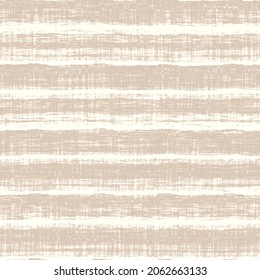 Minimal Ecru Jute Wavy Stripe Texture Pattern. Two Tone Washed Out Beach Decor Background. Modern Rustic Brown Sand Color Design. Seamless Striped Distress Pattern For Shabby Chic Coastal Living. 