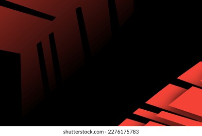 Minimal geometric background. Red element with gradient pattern. Dynamic shape composition. Illustration