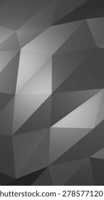 Minimal gray low poly geometric texture with faceted 3D surfaces, angular shadows, and modern monochrome background.
