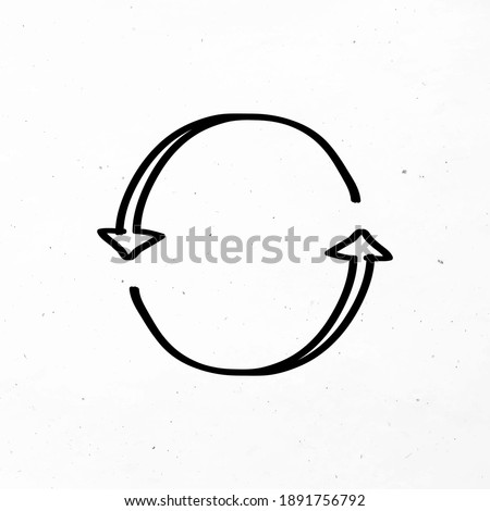 Minimal hand drawn reverse arrow icon