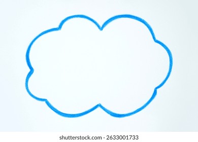Minimal Hand-drawn Blue Cloud Outline Illustration
