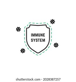 minimal immune system logo. design element for anti bacterium medicines or prevention. flat stroke simple trend modern bacteriophage or bacteria logotype graphic art isolated on white background - Powered by Shutterstock