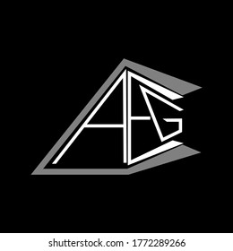 Minimal Initial Aeg Logo Design Red Stock Illustration