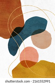 A Minimal Mid Century Style Abstract Art Print