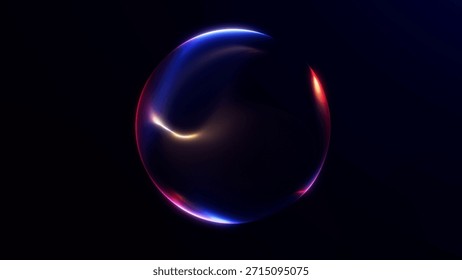 Minimal multicolored gradient sphere softly glowing in dark space. Abstract futuristic energy orb for digital design, creative concepts, technology visuals and modern backgrounds. - Powered by Shutterstock - Get 15% off with code: PIKWIZARD15