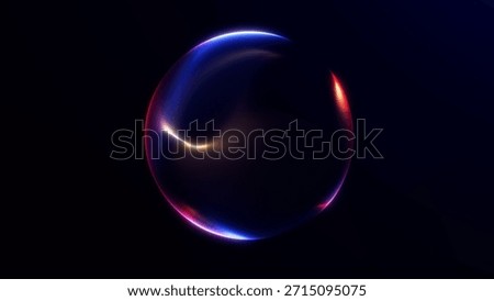 Minimal multicolored gradient sphere softly glowing in dark space. Abstract futuristic energy orb for digital design, creative concepts, technology visuals and modern backgrounds.