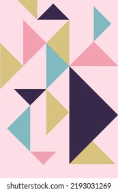 Minimal Multicolour Abstract Geometric Background Shape Use Triangle And Make A Different Shape With Colour Theory Use. Template, Background, Wall Art, Wallpaper, Notebook And Many Other Use.