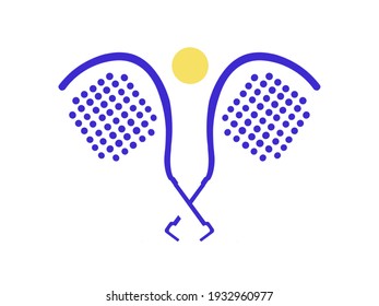Minimal Padel tennis logo, icon in blue 