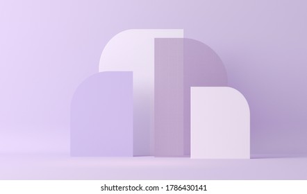 Minimal scene, abstract background or texture. Pastel purple, violet colors scene. Trendy 3d render for social media banners, promotion, cosmetic product show, stage for fashion on website in modern.