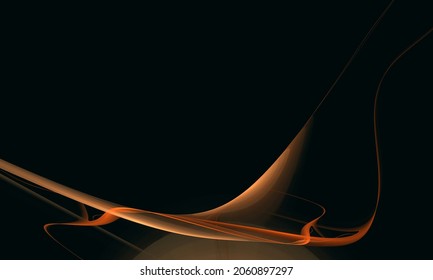 Minimal and simple 3d wallpaper of silky tongues fluttering over black empty space. Vivid  digital flame element suits for any kind of design, great as background, cover, print or blank template.
