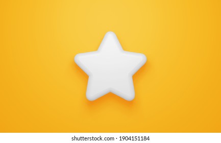 Minimal Star Symbol On Yellow Background. 3d Rendering.