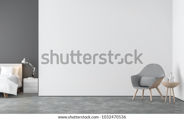 Minimal Style Living Room Bedroom 3d Stock Illustration