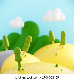 Minimal summer beverage background for smoothie and drink presentation. Yellow summer fields landscape with lemon texture and blue sky. Cafe poster templates mock up . 3d render illustration. - Powered by Shutterstock