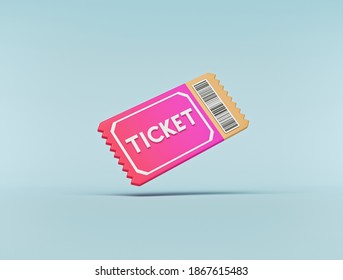 minimal Ticket icon isolated  3d rendering