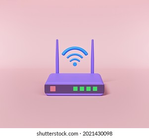 Minimal Wifi Router Isolated. 3d Rendering