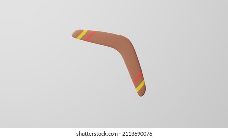 Minimalism Boomerang, Returns Like A Boomerang Emoji, Return Symbol. On White Background. 3d Render