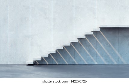 minimalism style stairs illuminated by sun