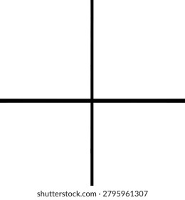 Minimalist 2x2 grid layout template with thin black perpendicular lines