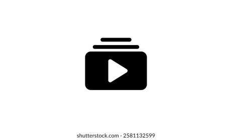 Minimalist Black Play Button Icon .
