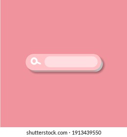 Minimalist Blank Search Bar On Pink Background And Elegant Design. Web Search Concept. 3d Rendering