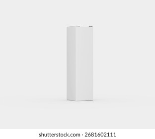 Minimalist blank white tall rectangular box for branding and product display., 3d illustration