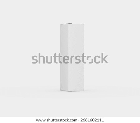 Minimalist blank white tall rectangular box for branding and product display., 3d illustration