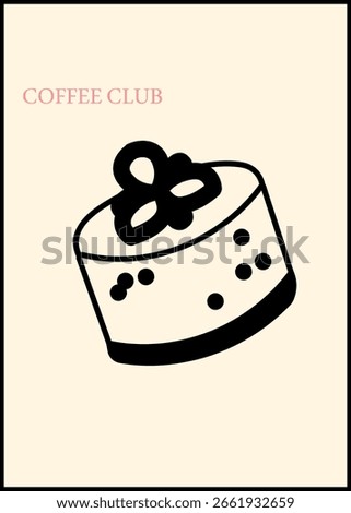 Minimalist Cake Slice Icon – Vector Dessert Illustration