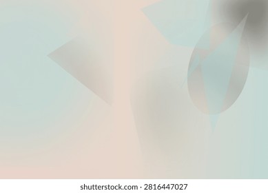 Minimalist digital composition featuring soft pastel shapes, hazy gradients, and translucent geometric forms.
