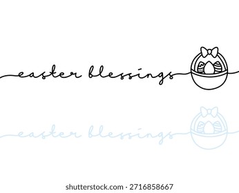 Minimalist Easter Blessings Design with Egg and Bow Illustration