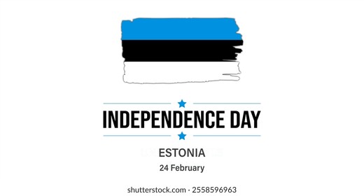 A minimalist Estonia Independence Day design featuring the Estonian flag and simple typography to celebrate the national holiday on February 24th. - Powered by Shutterstock