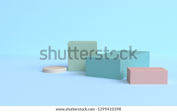 Minimalist Geometrical Abstract Background Pastel Colors Stock