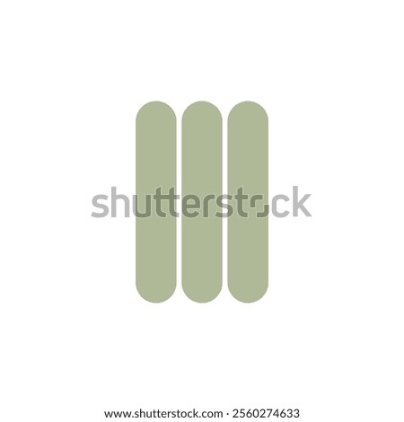 Minimalist Green Rounded Rectangle Design on White Background