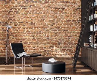 Minimalist Industrial Interior Background, 3d Render